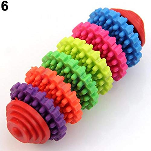 Durable Rubber Chew Toy Roller for Dogs & Puppies - Colorful Dental Teething Toy for Healthy Teeth & Gums - Perfect for Aggressive Chewers, Puppy Teething Relief & Interactive Playtime
