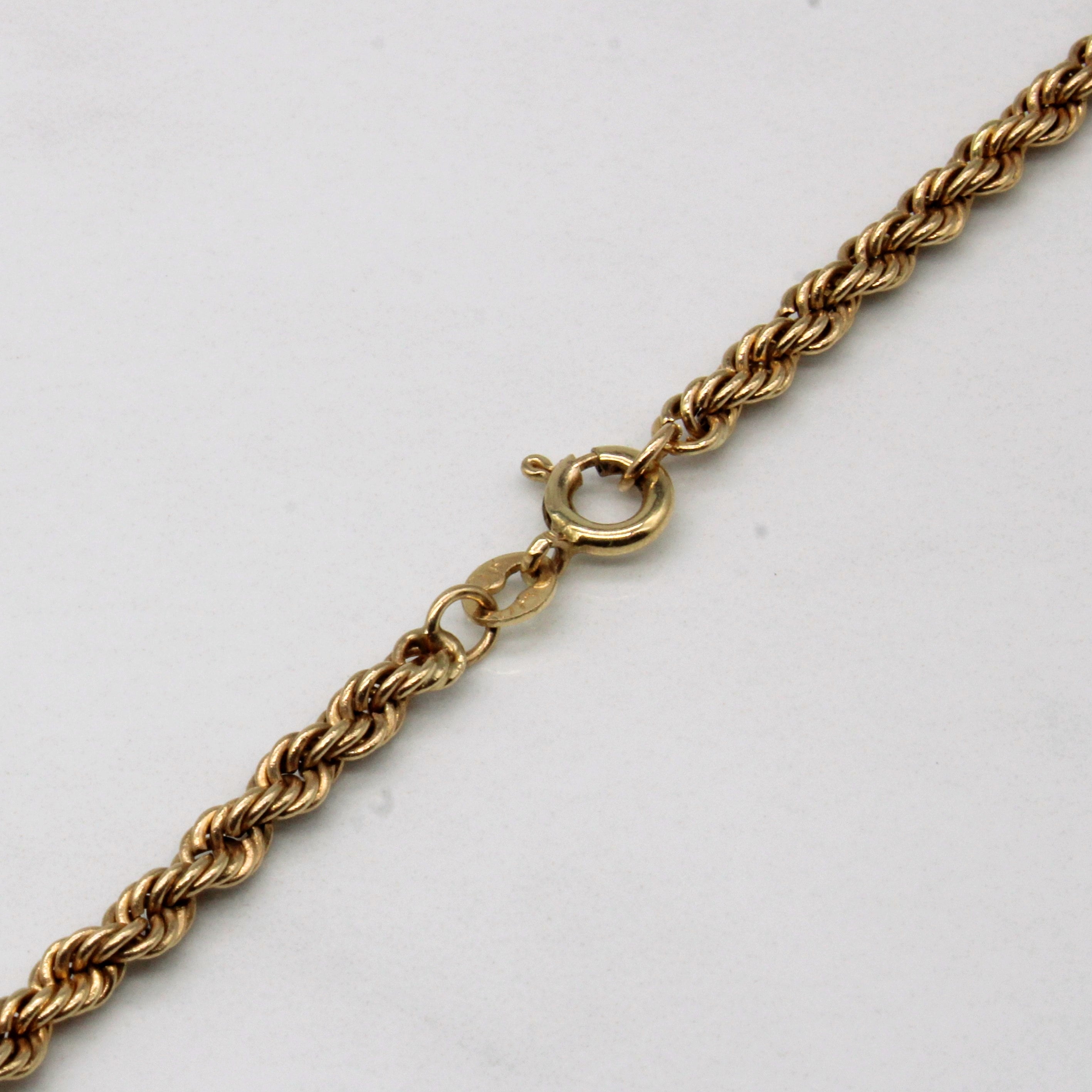 10K Yellow Gold Rope Chain Necklace for Women - 20 Inch Solid Gold Rope Chain - Durable & Elegant Jewelry for Everyday Wear, Gifts & Special Occasions