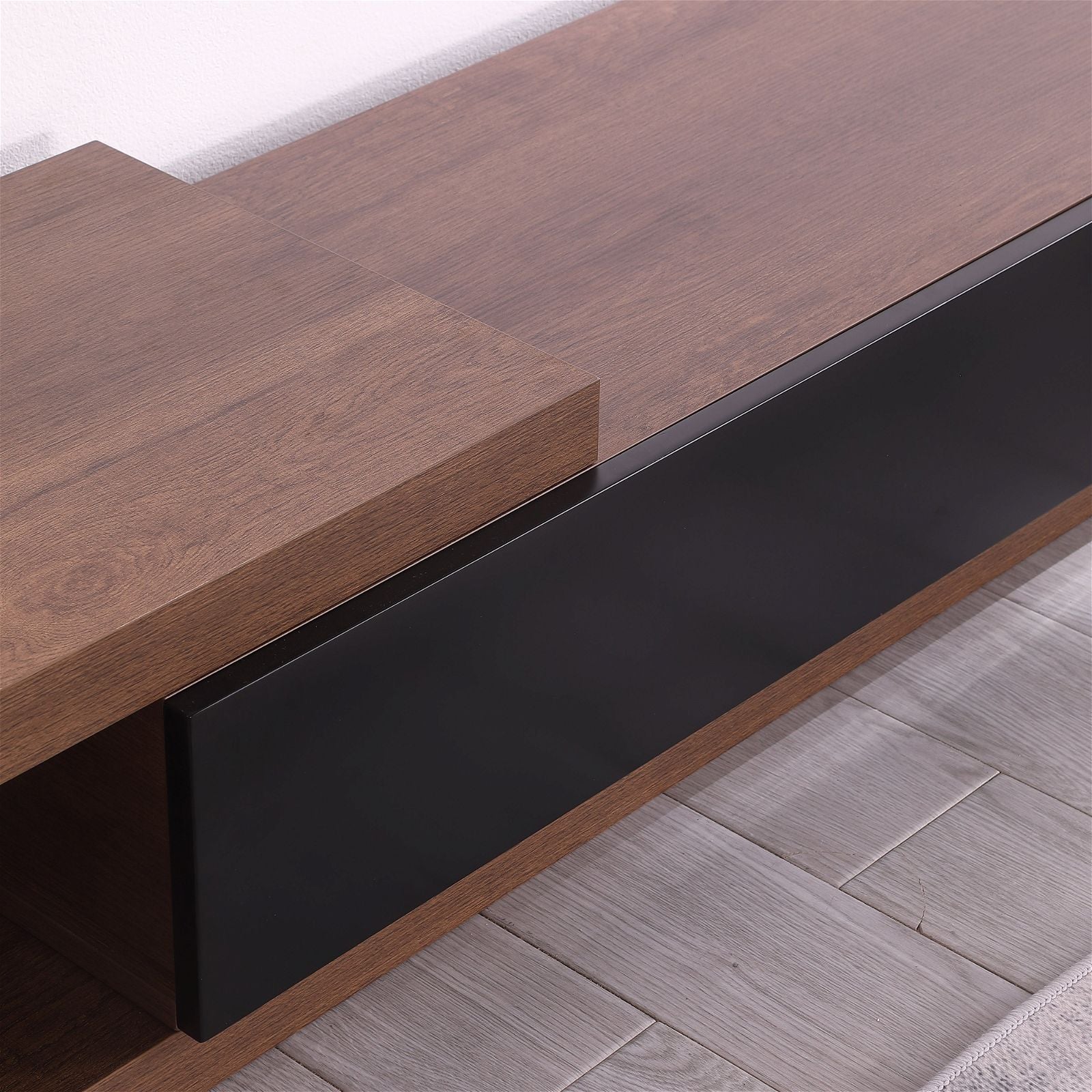 Criterion Durham Extendable TV Stand 260cm - Dark Oak Lowline Media Console for Living Room, Bedroom & Home Theater