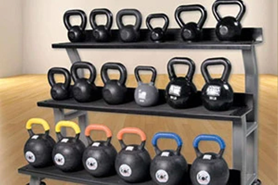 Premium Kettlebell Rack for Home Gym - Heavy Duty Steel Weight Rack for Dumbbells & Kettlebells - Perfect for CrossFit, Strength Training & Garage Workouts