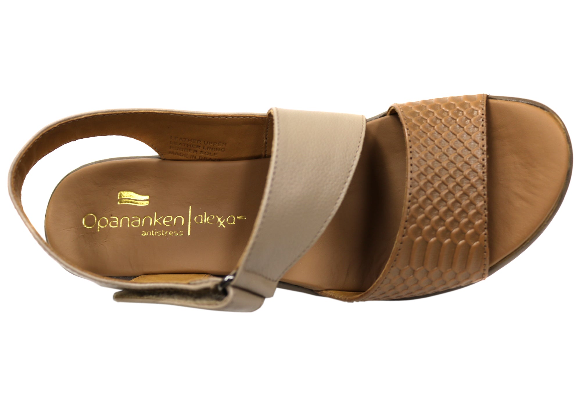 Opananken Helena Women's Comfortable Brazilian Leather Sandals - Stylish & Supportive for Beach, Travel & Summer Outfits
