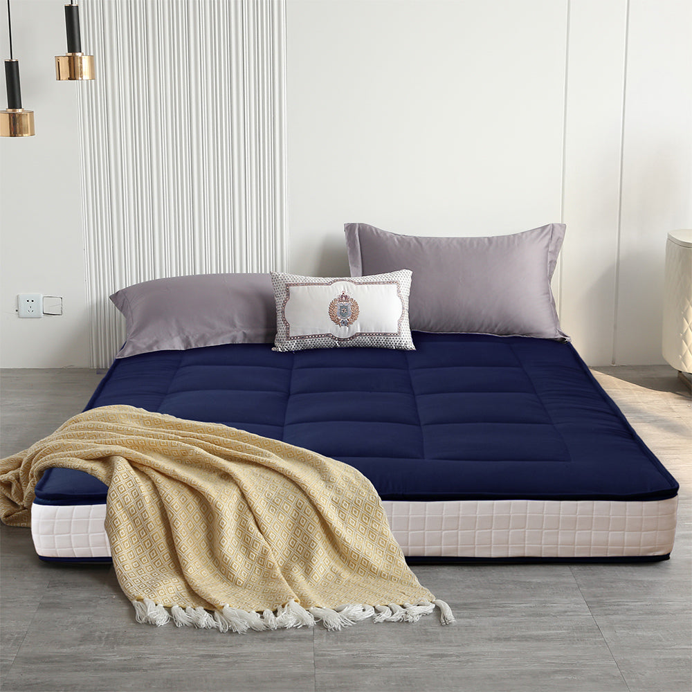 SereneComfort Premium FeatherTouch 6-Inch Futon Mattress - Navy Blue - Ultra Soft & Supportive for Couches, Daybeds & Guest Rooms - Perfect for Small Spaces, Apartments & Dorm Rooms