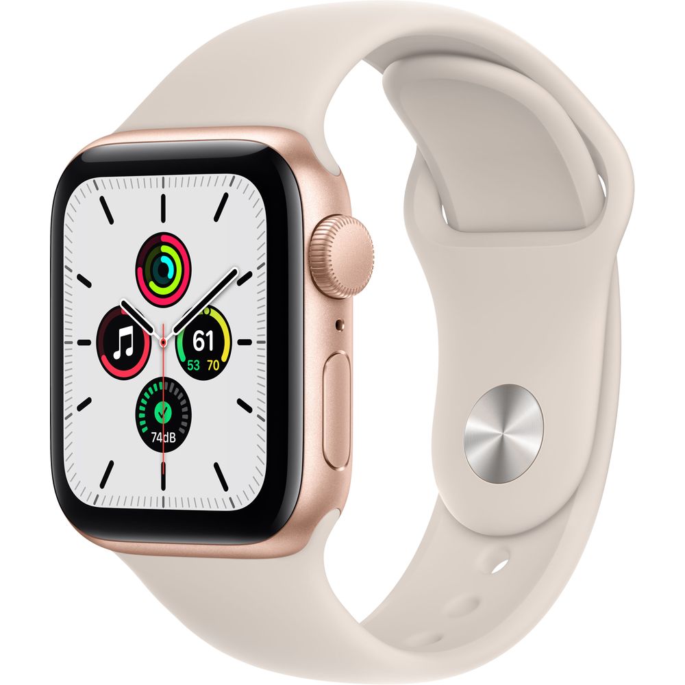 Apple Watch SE 40mm GPS Smartwatch (Gold Aluminum Case, Starlight Sport Band) - Fitness Tracker, Heart Rate Monitor - Perfect for Running, Workouts & Daily Use