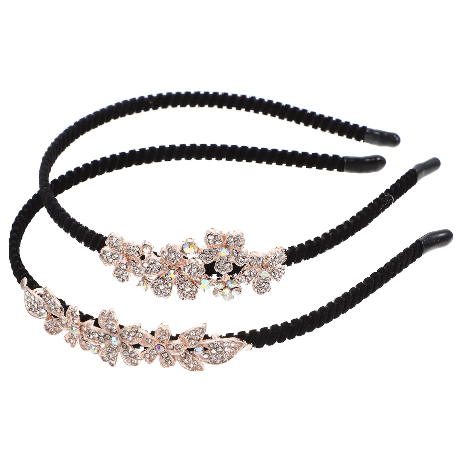 Beaupretty 4 Pack Rhinestone Flower Headbands for Women - Crystal Bridal Hair Accessories with Teeth Comb, Beaded Alloy Hair Bands for Wedding, Prom, Party & Makeup (Elegant Banquet & Special Occasion Wear)