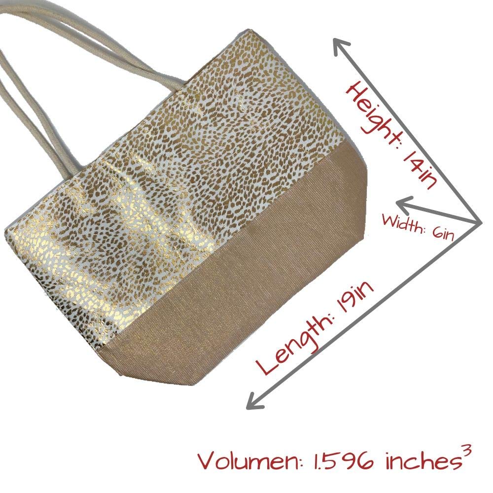 Large Beach Tote Bag with Zipper Closure & Cotton Rope Handles - Perfect for Gym, Travel, Beach Day & Everyday Use