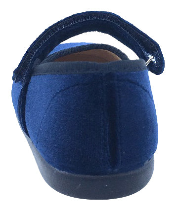 Stylish Navy Blue Velvet Hook and Loop Mary Jane Shoes for Girls – Perfect for School, Parties & Special Occasions