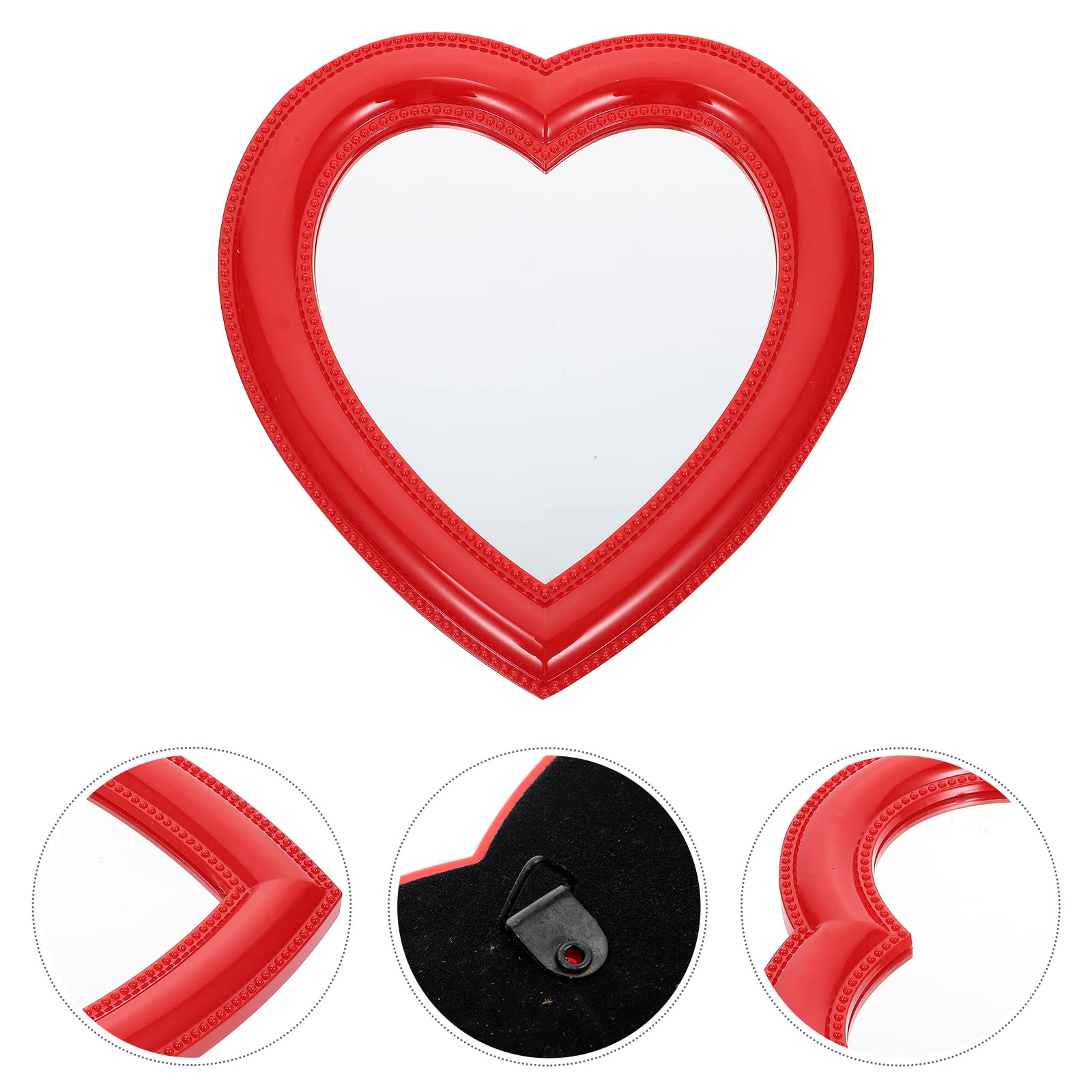 HEALLILY 1pc Heart-Shaped Makeup Mirror - Portable Travel Vanity Mirror with Soft Fleece Backing for Home, Bedroom, and On-The-Go Beauty Touch Ups