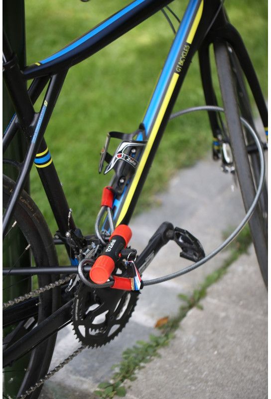 Zefal K Traz U13 U Lock with 120cm Cable - Heavy Duty Bicycle Lock for Mountain & Road Bikes - Secure Parking for Urban Commuting & Outdoor Adventures