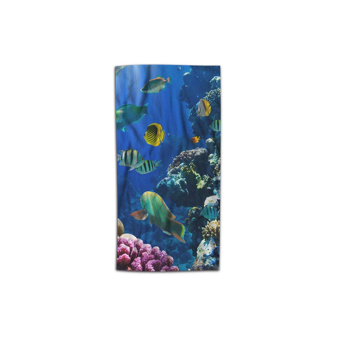Premium AOYEGO Fish Print Hand Towel - 15x30 Inch Soft Microfiber Kitchen & Bath Towel - Tropical Ocean Coral Reef Design for Men & Women - Perfect for Beach House, Bathroom Decor & Spa Use