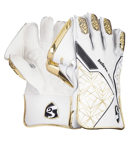 SG Hilite Gold Adult Cricket Wicket Keeping Gloves - Premium Leather Wicketkeeper Gloves for Cricket Matches & Training - Perfect for Professional Players & Practice Sessions
