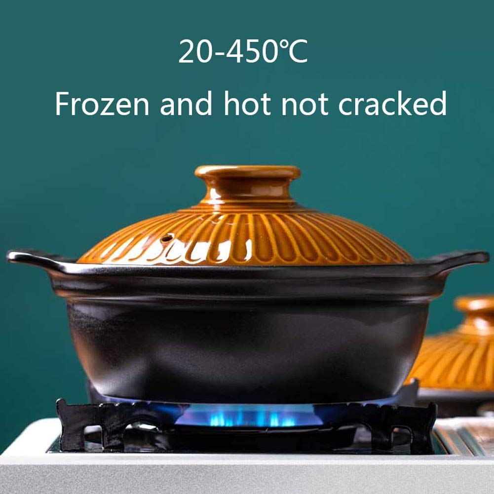 Ceramic Casserole Dish for Gas Stove - 1500ML & 800ML Soup Pot, Oven-Safe Cookware for Kitchen Cooking | Perfect for Stews, Soups, and Family Meals
