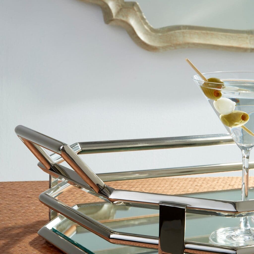 Layers of Meaning Stainless Steel Tray by Cyan Design | Elegant Home Decor Serving Tray for Dining, Coffee Table & Gift Giving