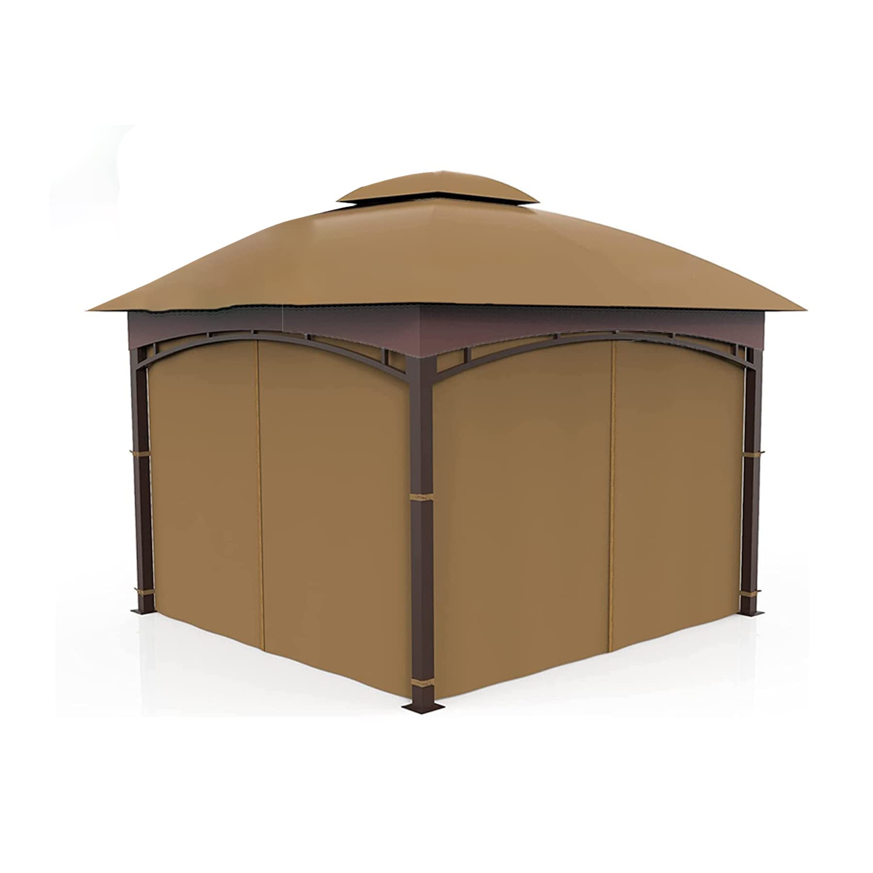 Universal Replacement Gazebo Privacy Curtains - 4-Panel Sidewalls with Zipper (10' x 12', Khaki) | Perfect for Outdoor Patio, Deck, and Backyard Privacy Protection