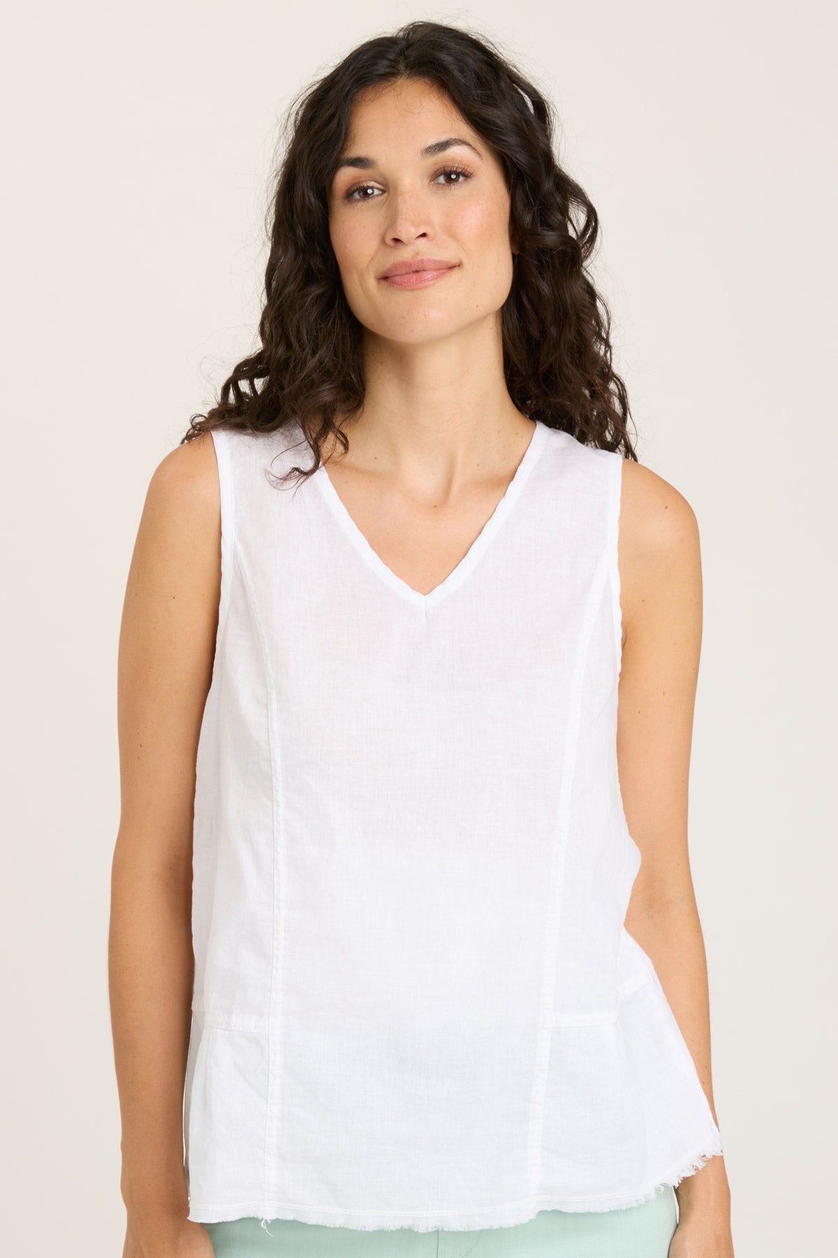 Holti Tank Top for Women - Soft & Comfortable White Basic Tee - Perfect for Casual Wear, Gym, and Layering
