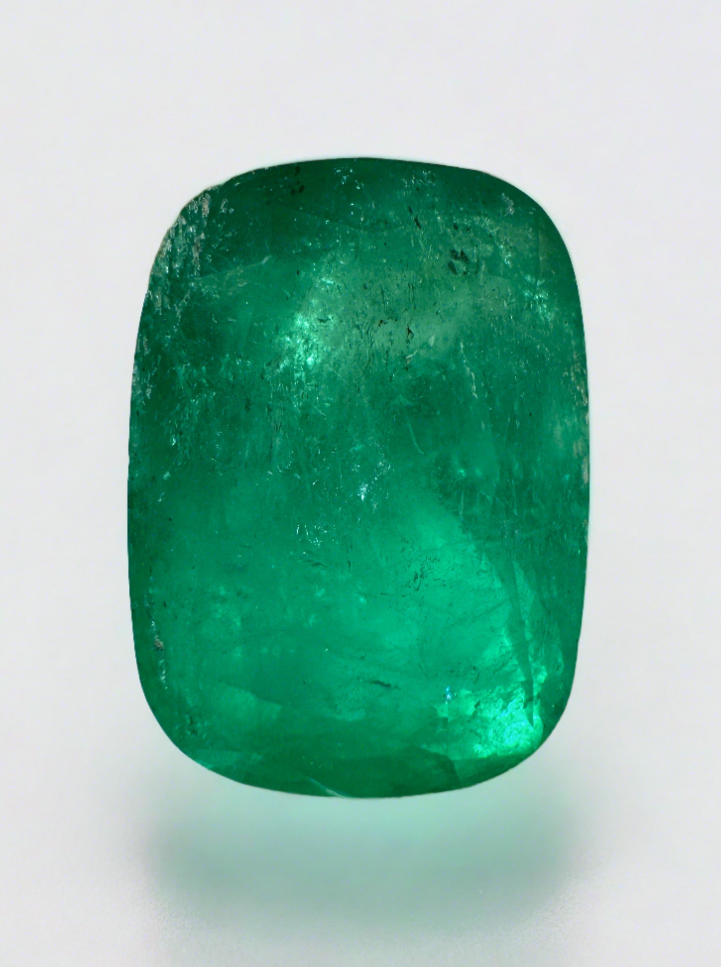 18.64 Carat Natural Colombian Emerald - 19x14mm Elongated Cushion Cut Loose Green Gemstone for Jewelry Making, Engagement Rings & Luxury Gifts