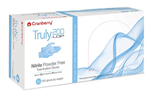 Premium Nitrile Exam Gloves - Powder-Free, 3.2 mil Thickness, Light Blue, X-Small (2000 Gloves) - Ideal for Medical, Dental, Tattoo & Food Handling Safety