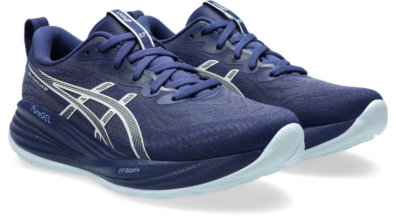 ASICS Women's GEL-Cumulus 27 Running Shoes - Indigo Blue/Cool Grey | Lightweight Cushioned Sneakers for Jogging, Gym Workouts & Daily Walking