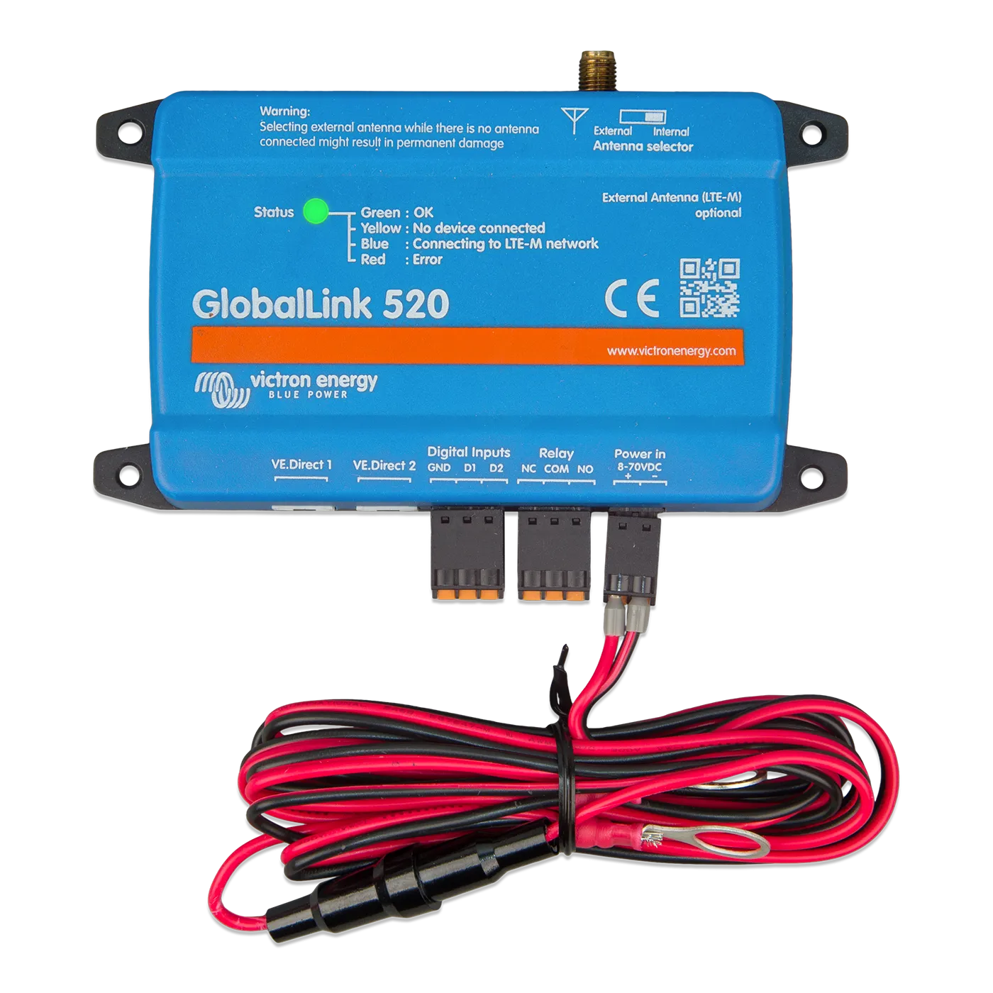 Victron GlobalLink 520 - Smart Solar Charge Controller & Remote Monitoring System for RVs, Boats, Off-Grid Power - Track Energy Usage via Bluetooth & WiFi