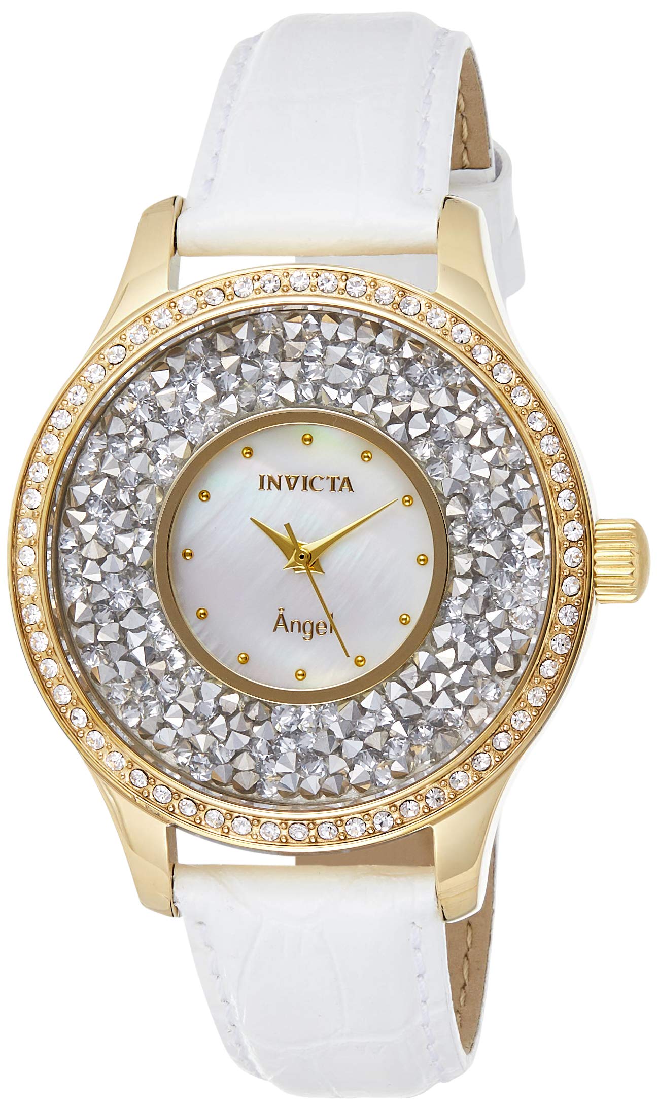 Invicta Women's 24589 Angel White Quartz Watch - Elegant Analog Timepiece for Everyday Wear, Office & Special Occasions