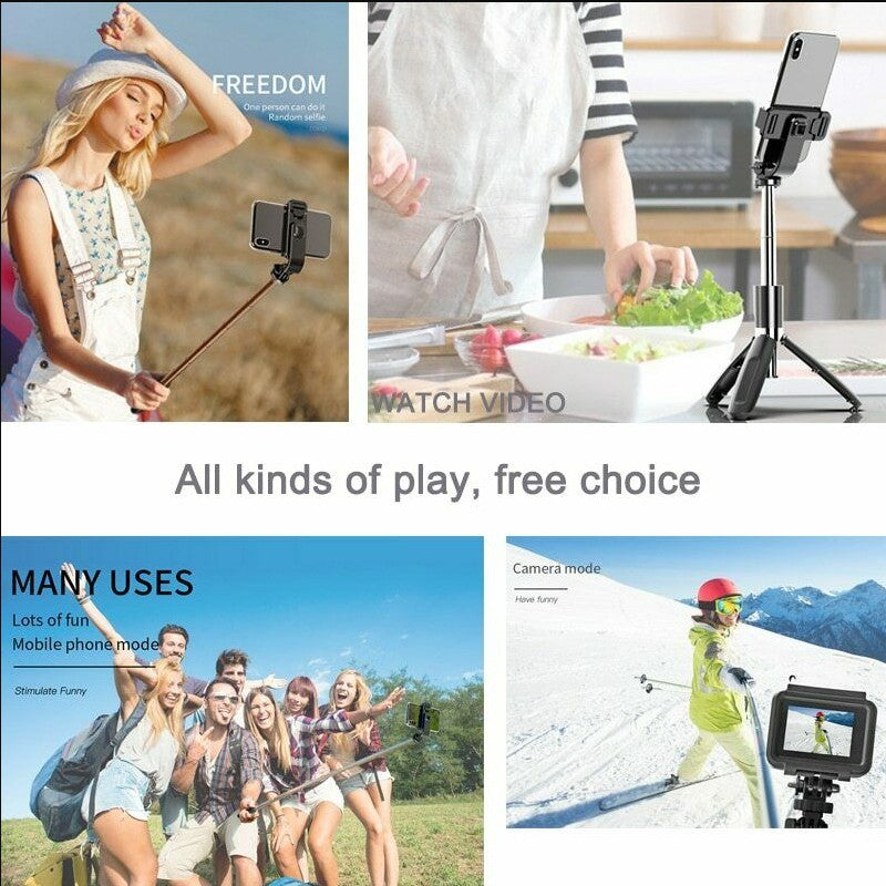 3-in-1 Bluetooth Selfie Stick Tripod with 360° Rotation - Extendable Phone Stand for iPhone Android - Perfect for Vlogging, Travel & Group Photos