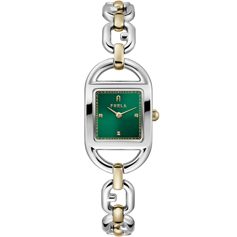Furla WW00026006L4 Chain Square Two Tone Women's Watch - Stylish & Elegant Timepiece for Everyday Wear, Office & Special Occasions