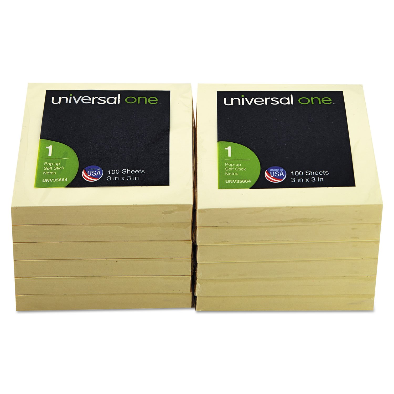 Universal Fan-Folded Pop-Up Notes UNV35664 - Colorful Sticky Memo Pads for Office, School & Home Organization - Perfect for Reminders, To-Do Lists & Creative Notes