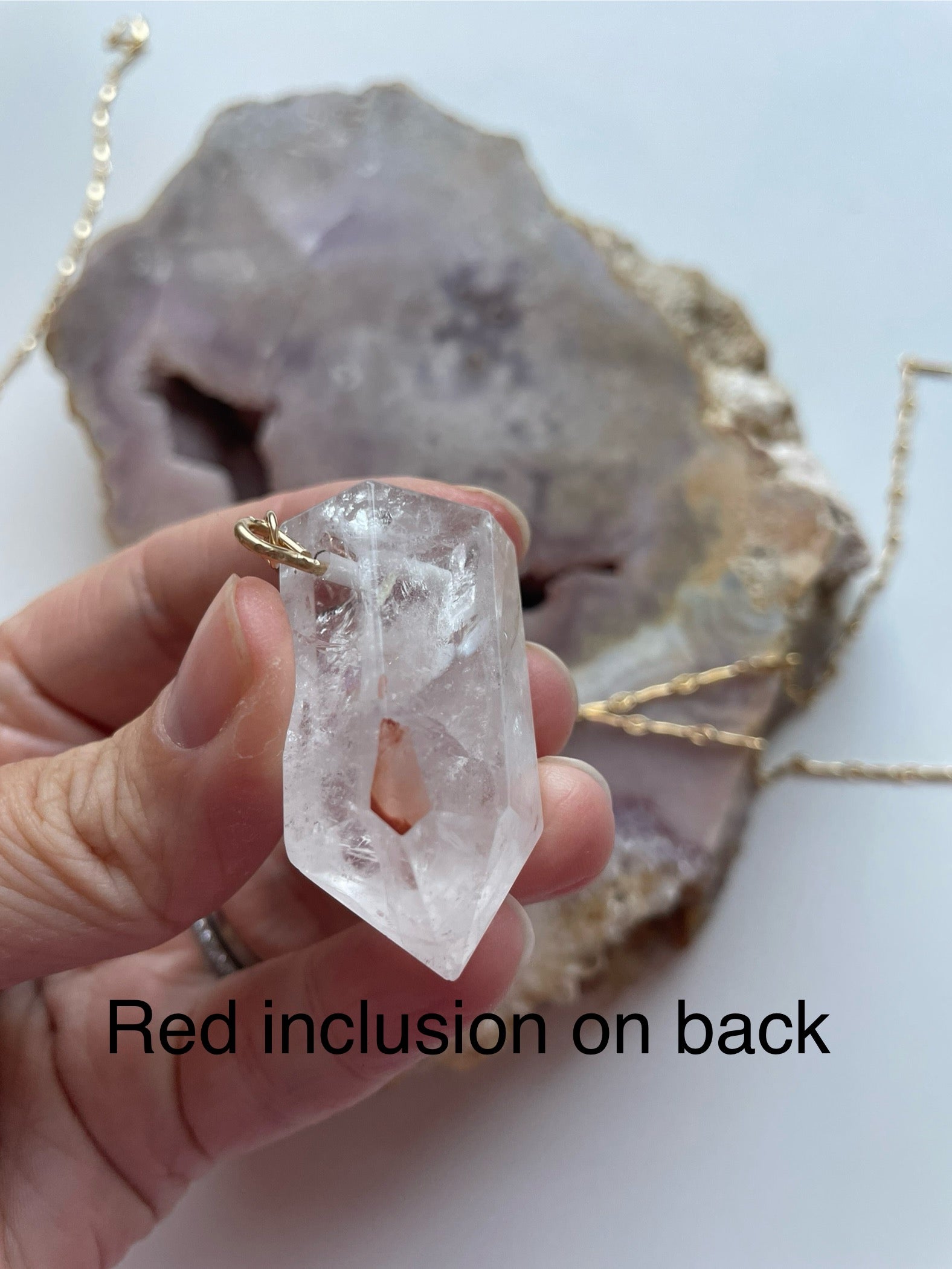 Chunky Clear Quartz Pendant Necklace - 14K Gold Filled Healing Crystal Jewelry for Women - Perfect for Meditation, Energy Cleansing & Spiritual Gifts