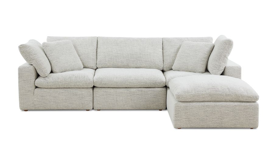 Terra Condo Modular Sectional Sofa - Modern L-Shaped Couch with Reversible Chaise in Coastside Sand Fabric | Perfect for Living Room, Family Room & Small Spaces