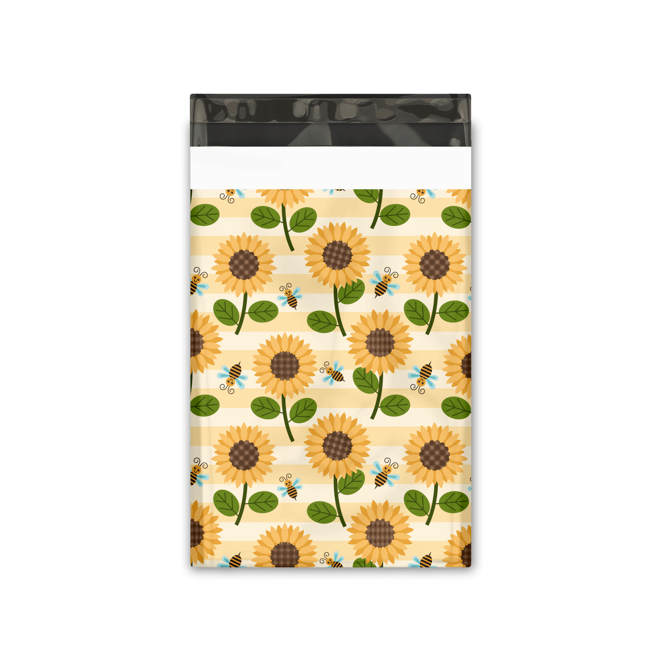 6x9 Sunflower & Bumble Bee Printed Poly Mailers - Waterproof Shipping Envelopes for Ecommerce | Perfect for Clothing, Jewelry & Small Business Packaging