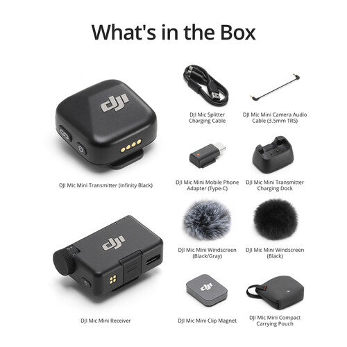 DJI Mic Mini Wireless Lavalier Microphone (1 TX + 1 RX) - Compact & Lightweight for Vlogging, Interviews, YouTube Videos & Content Creation
