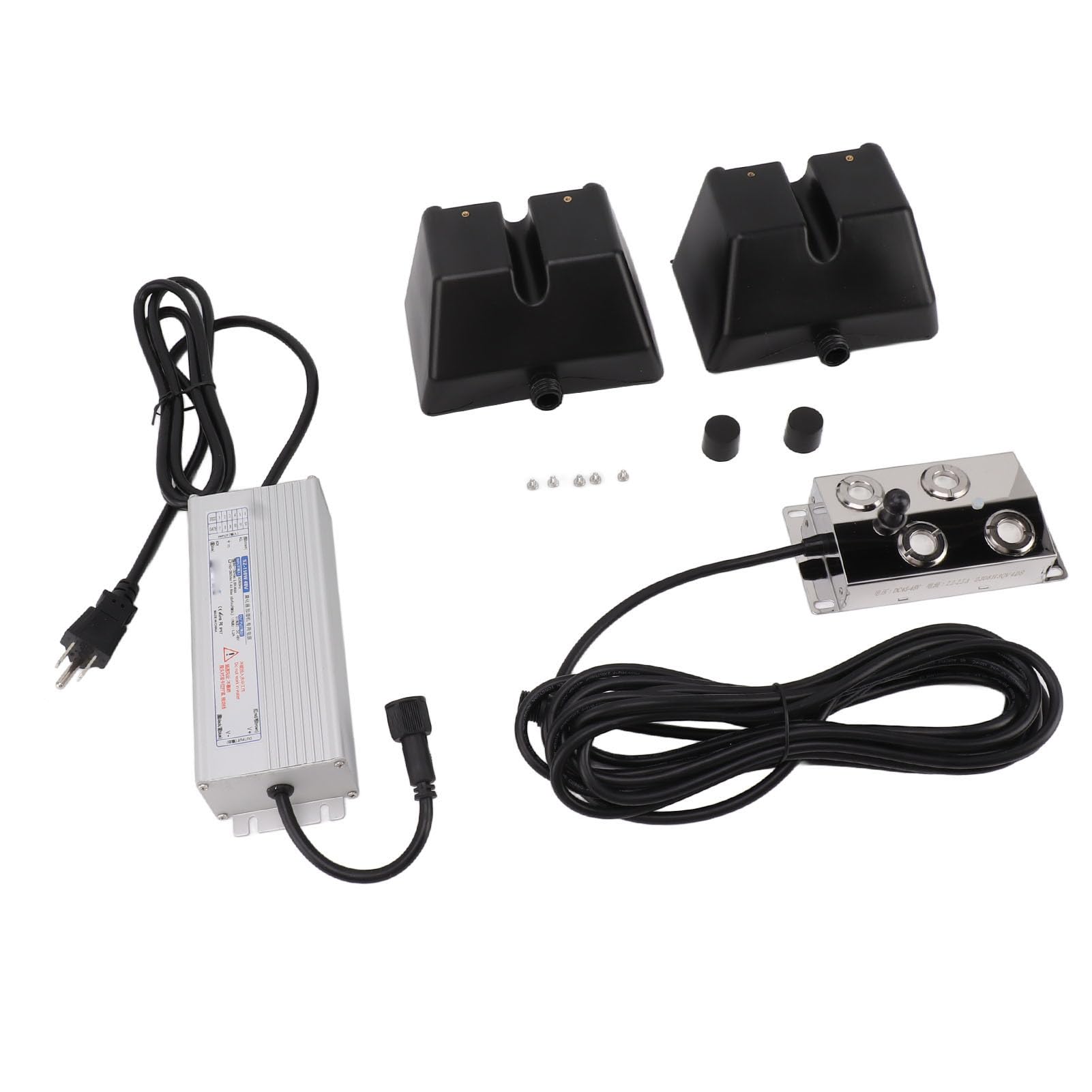 4 Heads Ultrasonic Fog Machine, DC 48V IP67 Waterproof Mist Maker Fogger with Better Heat Dissipation - 3.2A 150W High Sensitivity for Swimming Pools, Ponds, Water Features & Indoor Decor (US Plug 110V)