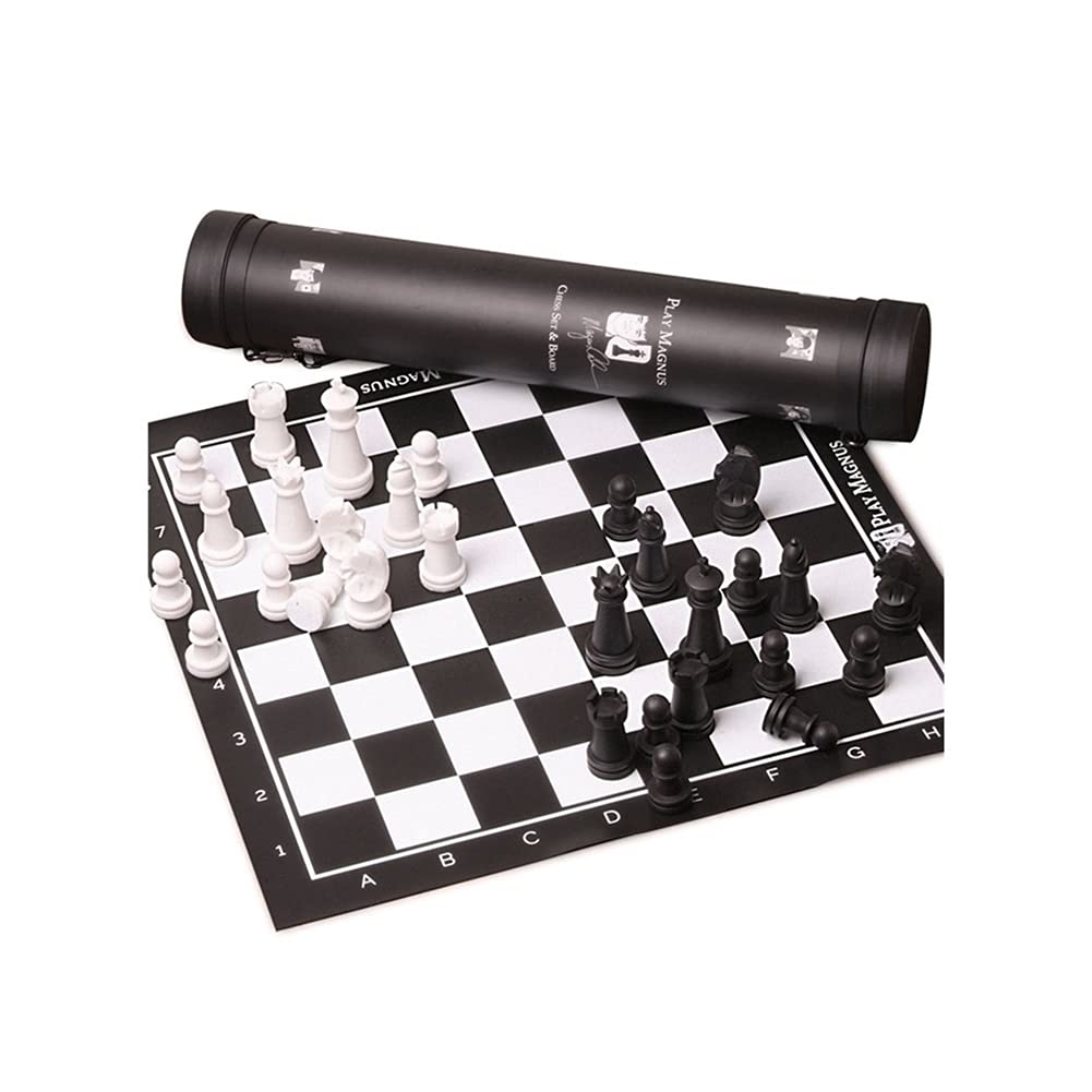 Premium Weighted Resin Chess Set - Black & White International Chess with Portable Folding Board | Perfect for Adults, Students & Kids | Birthday Gift Idea | Home, Office & Travel Game (Color: A)
