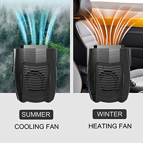 12V Fast Heating & Cooling Car Fan Heater - Dual Function Auto Defroster & Portable Plug-In Heater for Vehicles | Perfect for Winter Warmth & Summer Cooling in Cars, Trucks, RVs