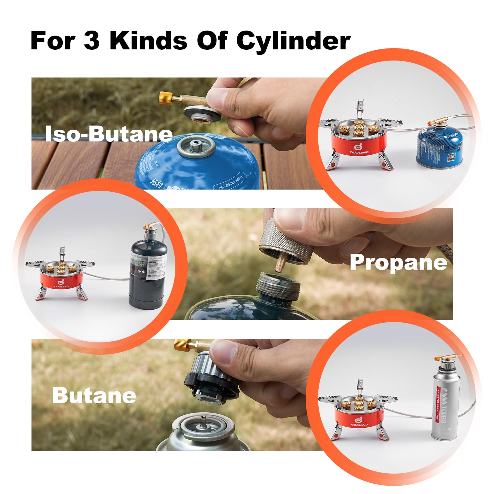 Odoland 9000W Portable Windproof Camping Stove - Adjustable Backpacking Gas Burner with EVA Case for Outdoor Adventures, Hiking & Picnics | Perfect for Camp Cooking, Emergency Preparedness & RV Trips