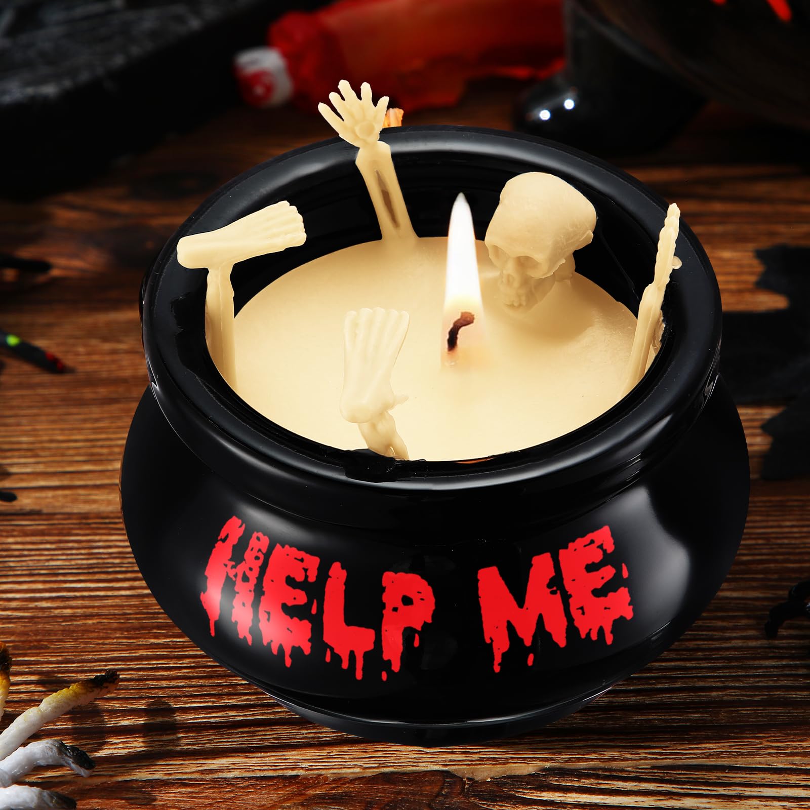 Spooky Halloween Skeleton Candles - Gothic Skull Decor for Home, Bar & Parties