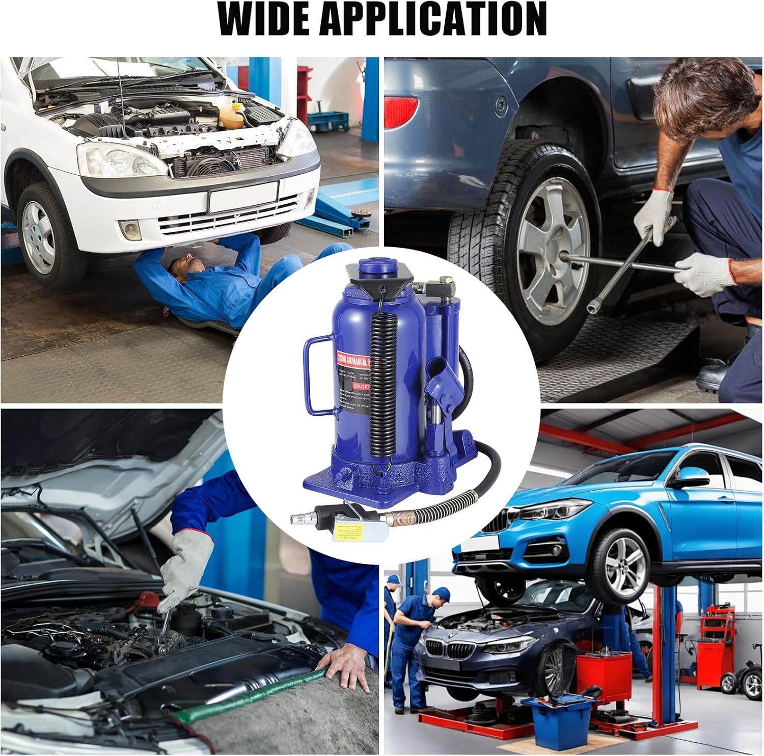 **GARVEE 32T/64000 LBS Air Hydraulic Bottle Jack with Manual Hand Pump - Heavy Duty Pneumatic Jack for Car, Truck, RV & Industrial Repair - Ideal for Auto Shops, Construction & Emergency Roadside Assistance**