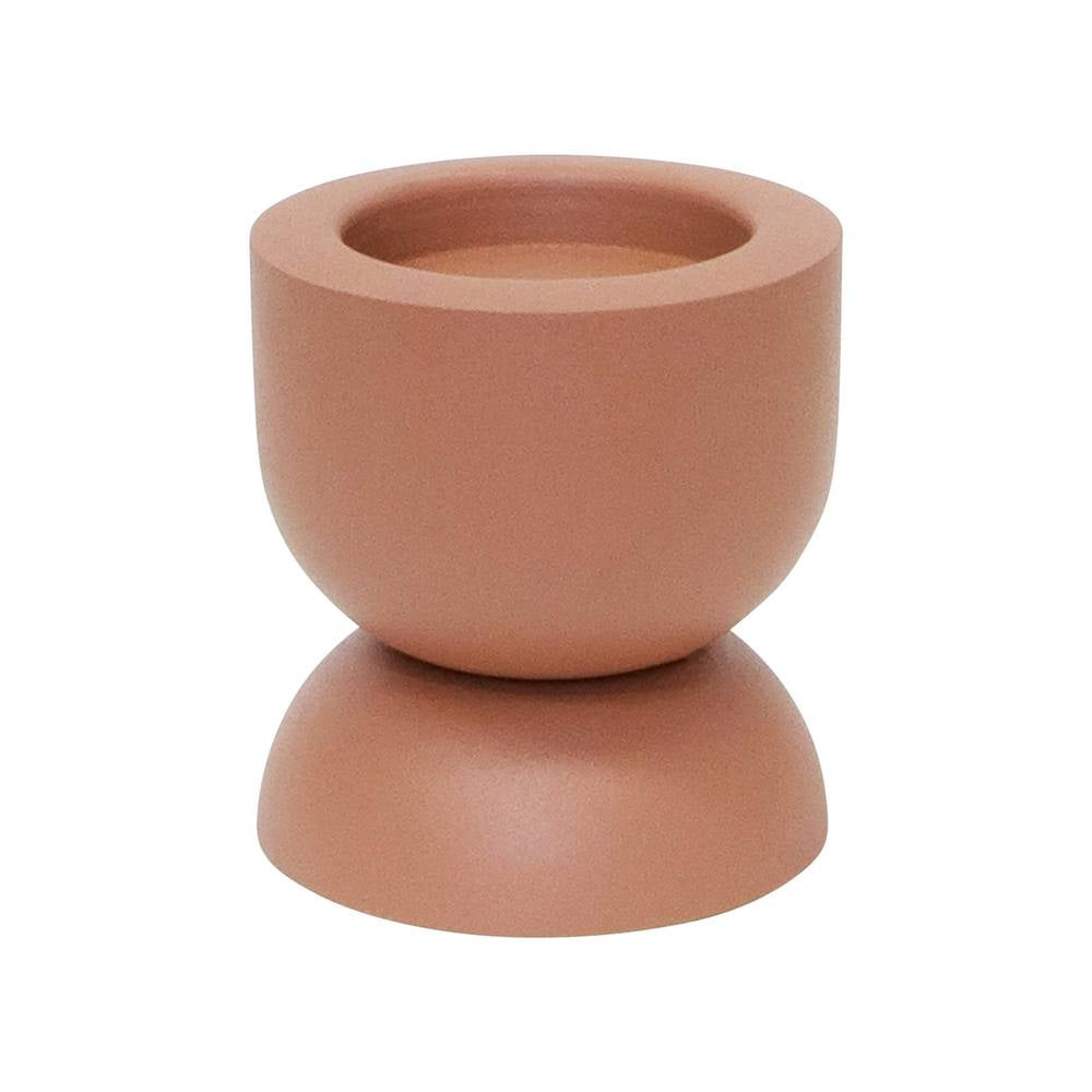Amira Small Ceramic Candle Holder 10x10x11cm - Handmade Clay Home Decor for Table Centerpiece, Wedding, Romantic Dinner & Cozy Ambiance