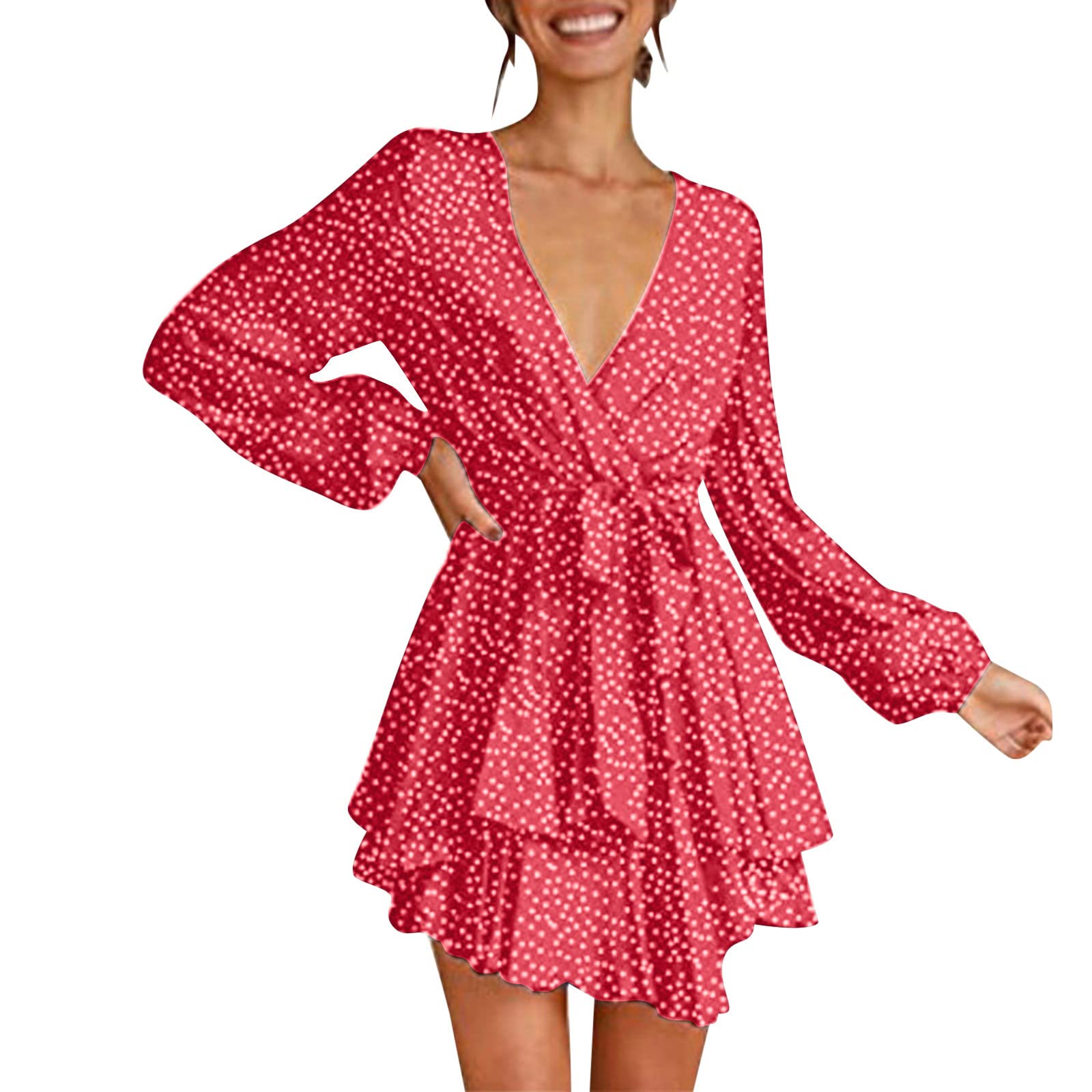 Women's Two Piece Dress Outfits - Summer V Neck Zipper Long Sleeve Dress Set | Casual & Formal Wear for Women | Perfect for Office, Party & Date Night