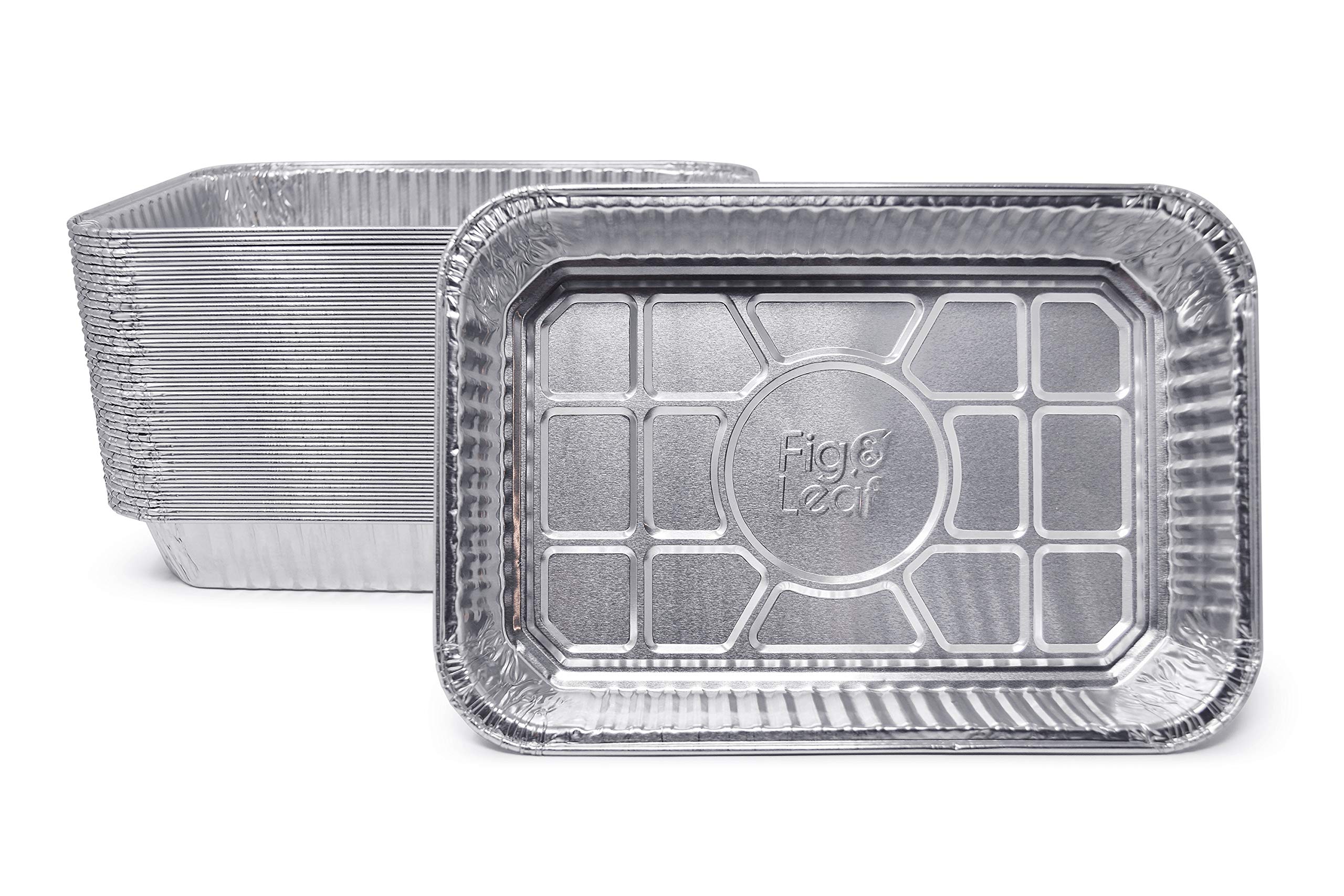 25 Pack Fig & Leaf Drip Pans for Weber Grills - Compatible with Spirit Gas Grills, Q Grills, Genesis & Genesis II LX 200/300 Series - Disposable Aluminum Foil Pans for BBQ, Roasting, Baking & Cooking - Perfect for Backyard Grilling, Camping & Outdoor Cooking Parties