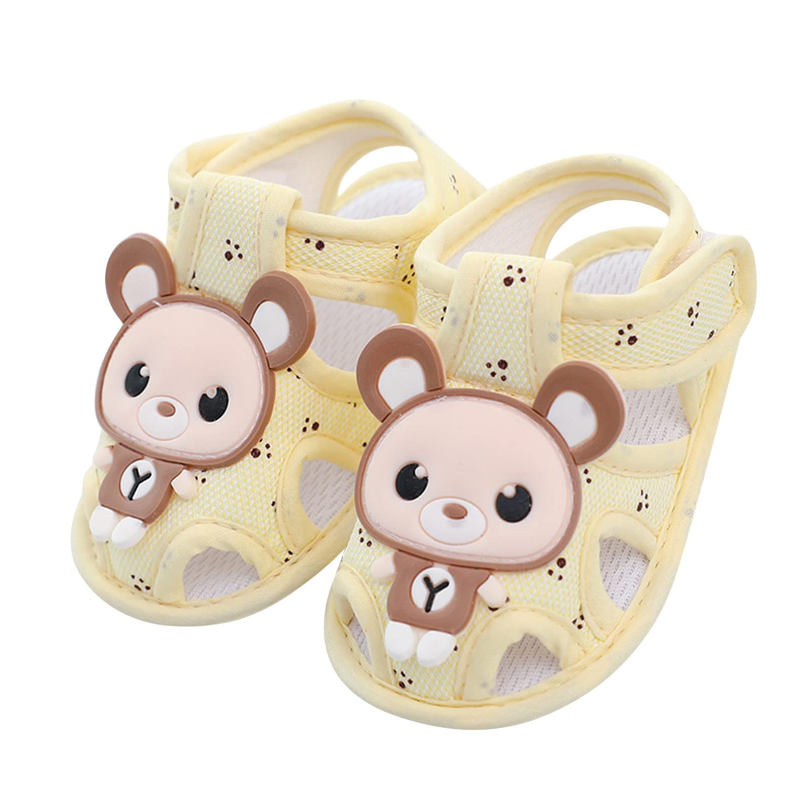 Lykmera Baby Walking Shoes for Boys & Girls - Comfortable, Fashionable Princess & Water Shoes (Yellow, Size 4 Infant) - Perfect for Outdoor Play, Beach & Daily Wear