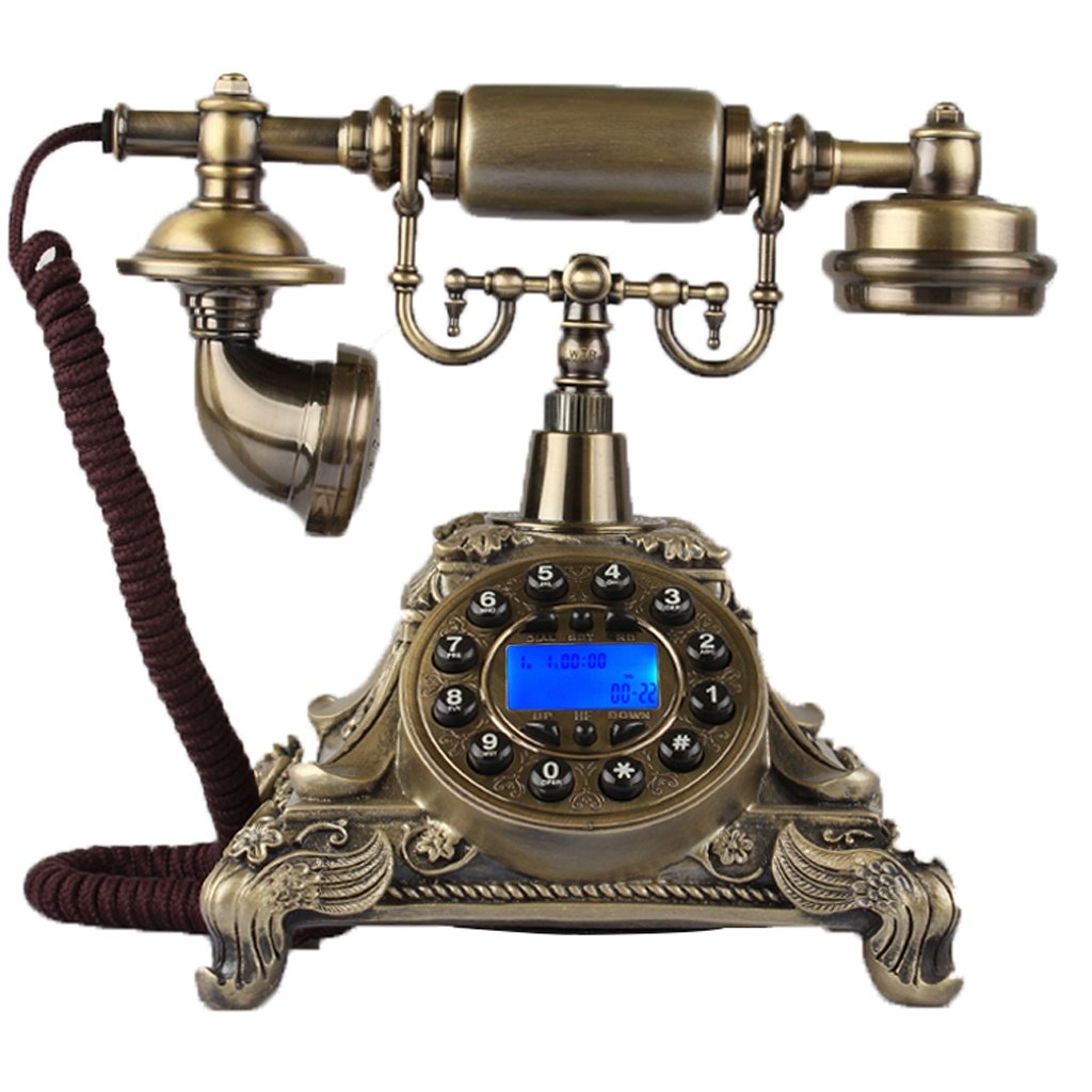 Vintage Antique Wooden Rotary Dial Telephone - European Retro Style Old Fashioned Landline Phone for Home Decor & American Pastoral Theme - Perfect for Vintage Themed Rooms, Offices, and Film Props