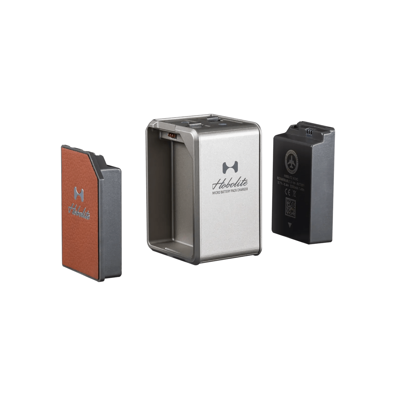 Hobolite Micro Charging Dock with 2 Rechargeable Batteries - Compact Power Station for On-the-Go Photography & Vlogging Accessories