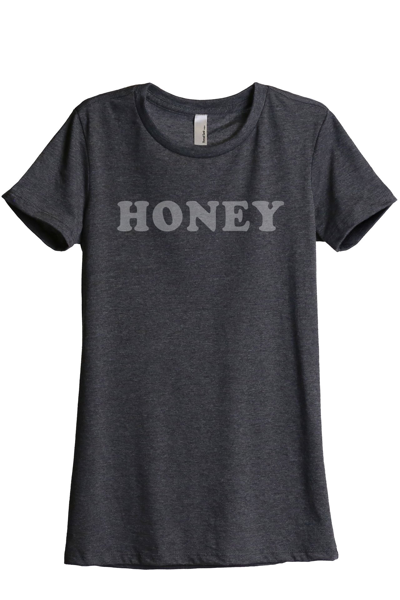 Honey Women's Relaxed Fit V-Neck T-Shirt - Soft Cotton Casual Tee for Everyday Wear (Charcoal Grey) | Perfect for Lounge, Workout & Street Style Fashion