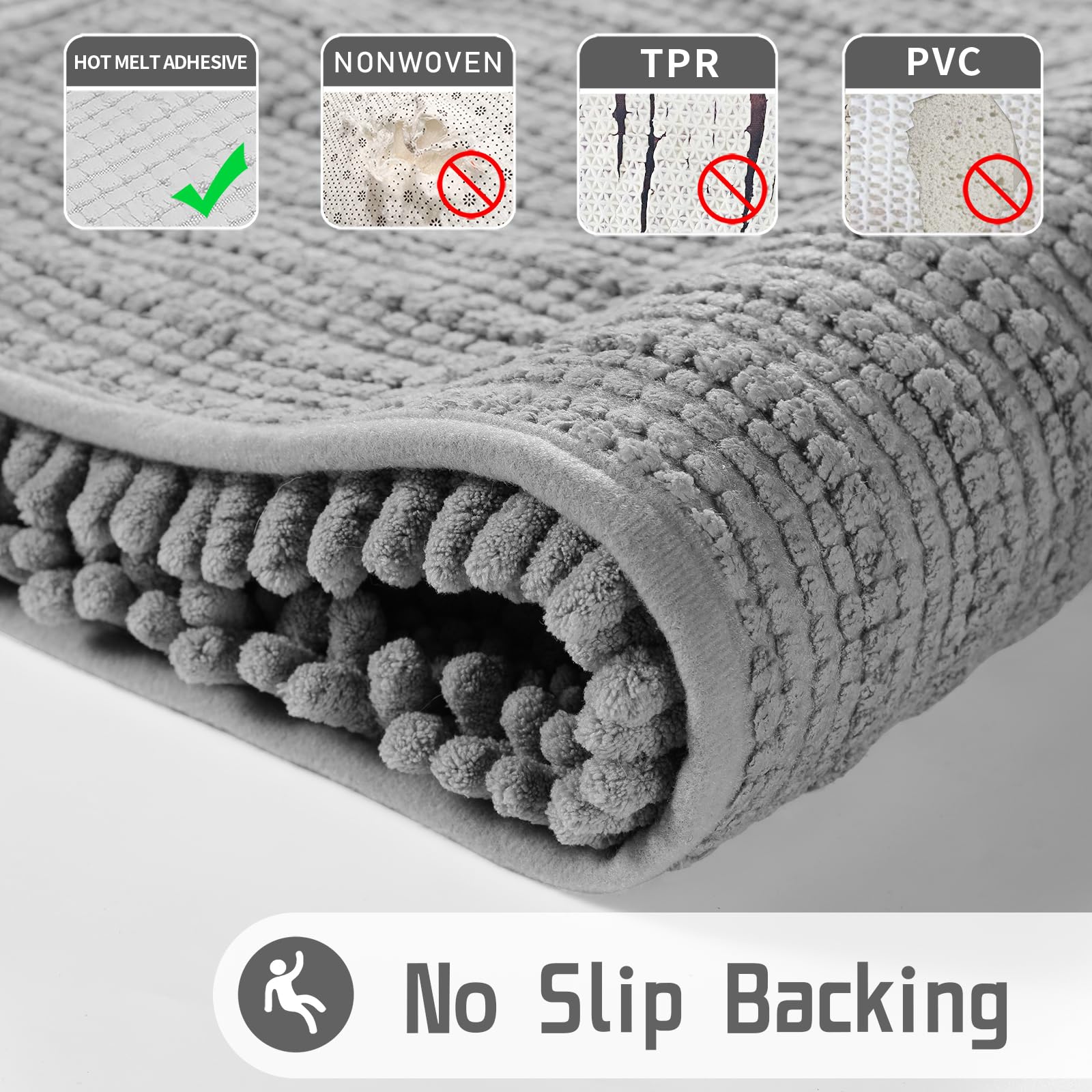 Yimobra Extra Soft Absorbent Chenille Bath Rug Mat - 55.1