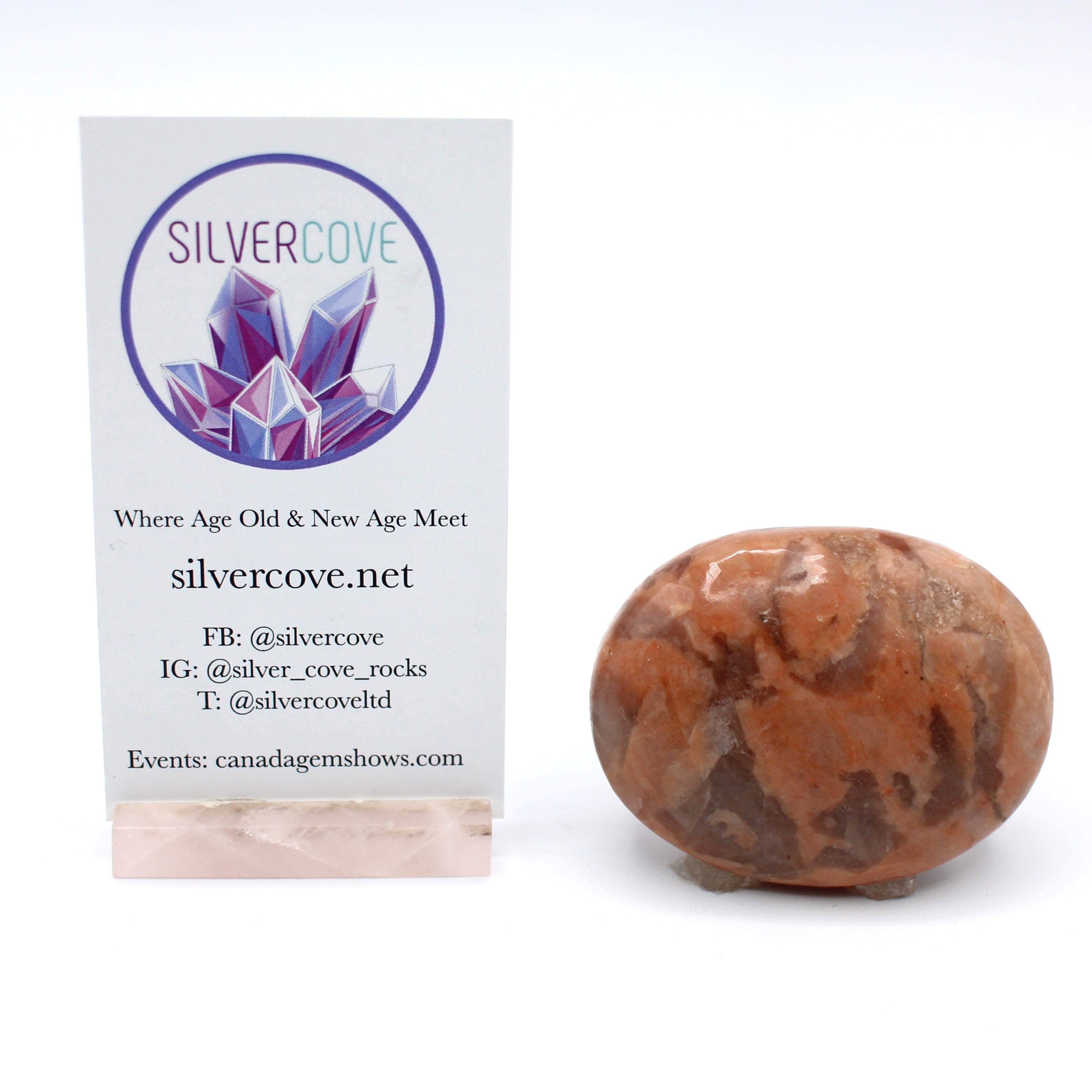 Canadian Peach Moonstone Palm Stone - Healing Crystal for Stress Relief, Meditation & Energy Balancing | Perfect for Yoga, Reiki & Spiritual Practices
