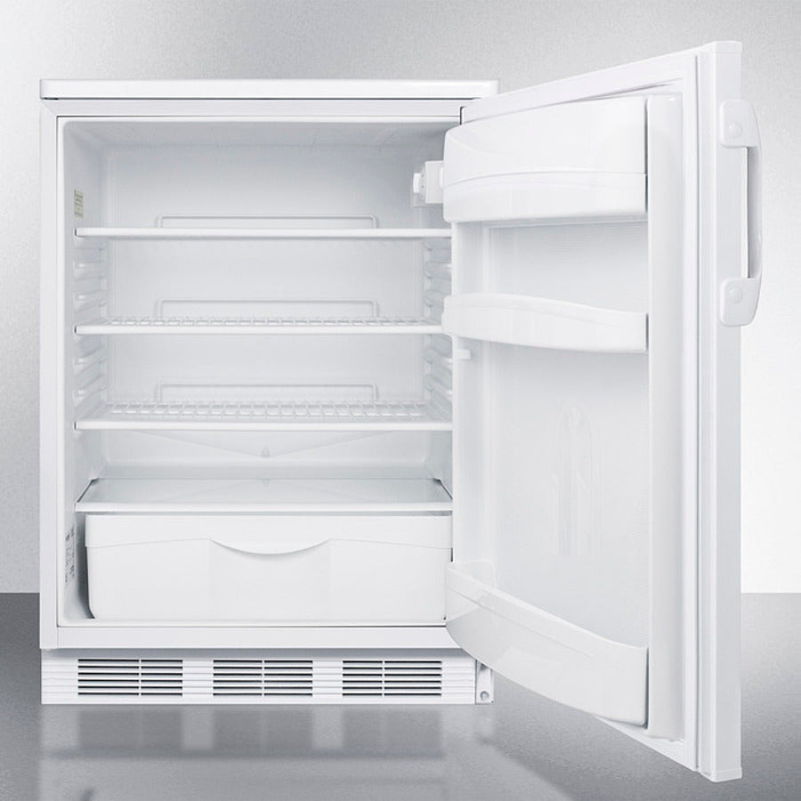 Accucold 24 Inch Wide All Refrigerator with Automatic Defrost - White Energy Efficient Freezerless Fridge for Home, Office, or Dorm Use