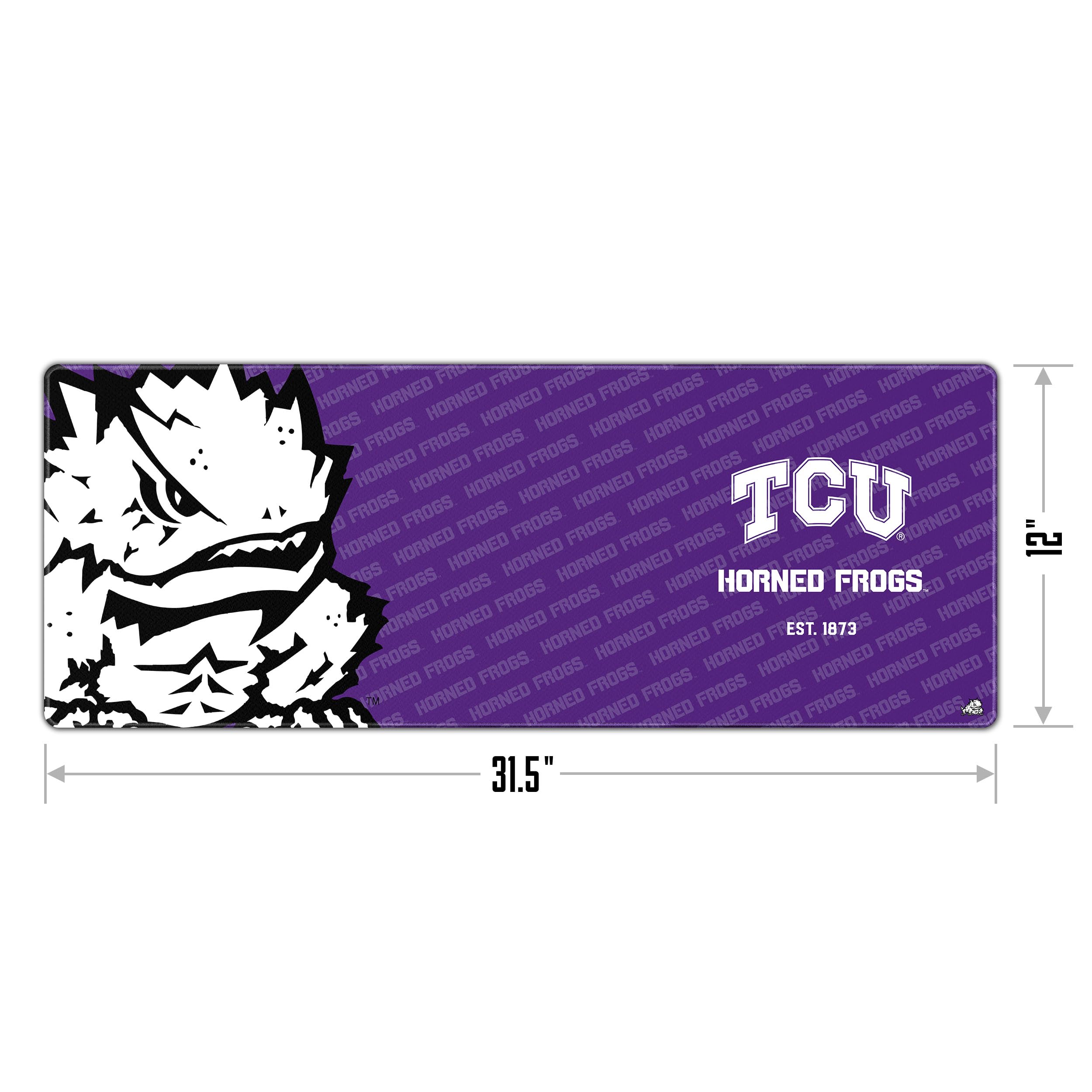 YouTheFan NCAA TCU Horned Frogs Logo Series Desk Pad - Non-Slip Mouse Pad for Gaming & Office Work - Perfect for SMU Fans & College Decor