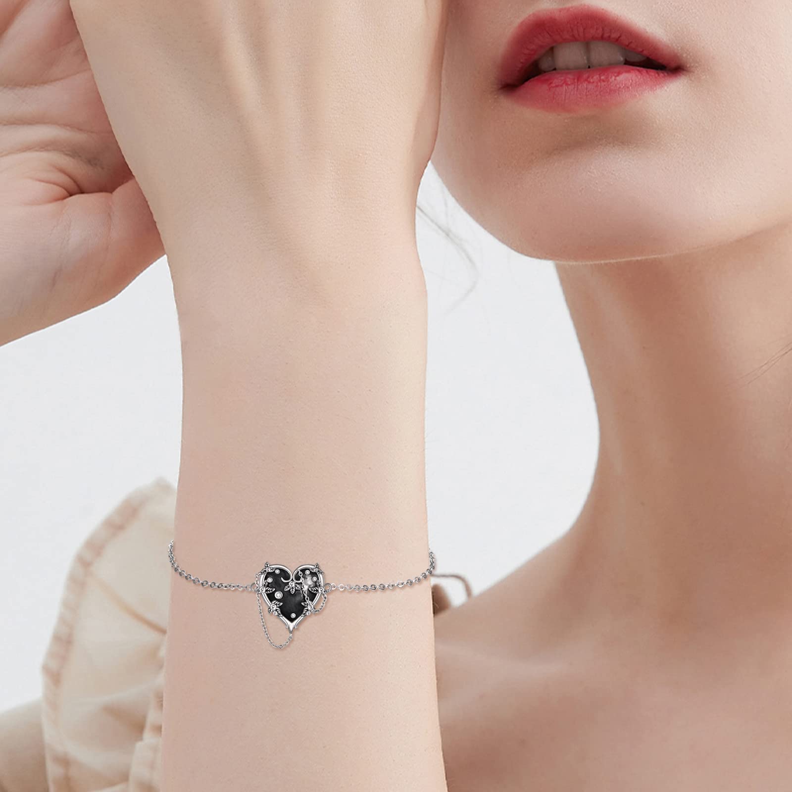 Gothic Jewelry Sets for Women - 925 Sterling Silver Emo Goth Necklace & Earrings Set | Halloween Gifts for Women | Perfect for Gothic Parties, Concerts & Alternative Fashion