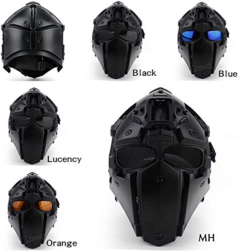 Tactical Airsoft Helmet Full Face Protection - Military Grade Terminator Style Helmet with Mask & 5 Pairs of Goggles for Airsoft, Paintball, Hunting & Outdoor Combat Training