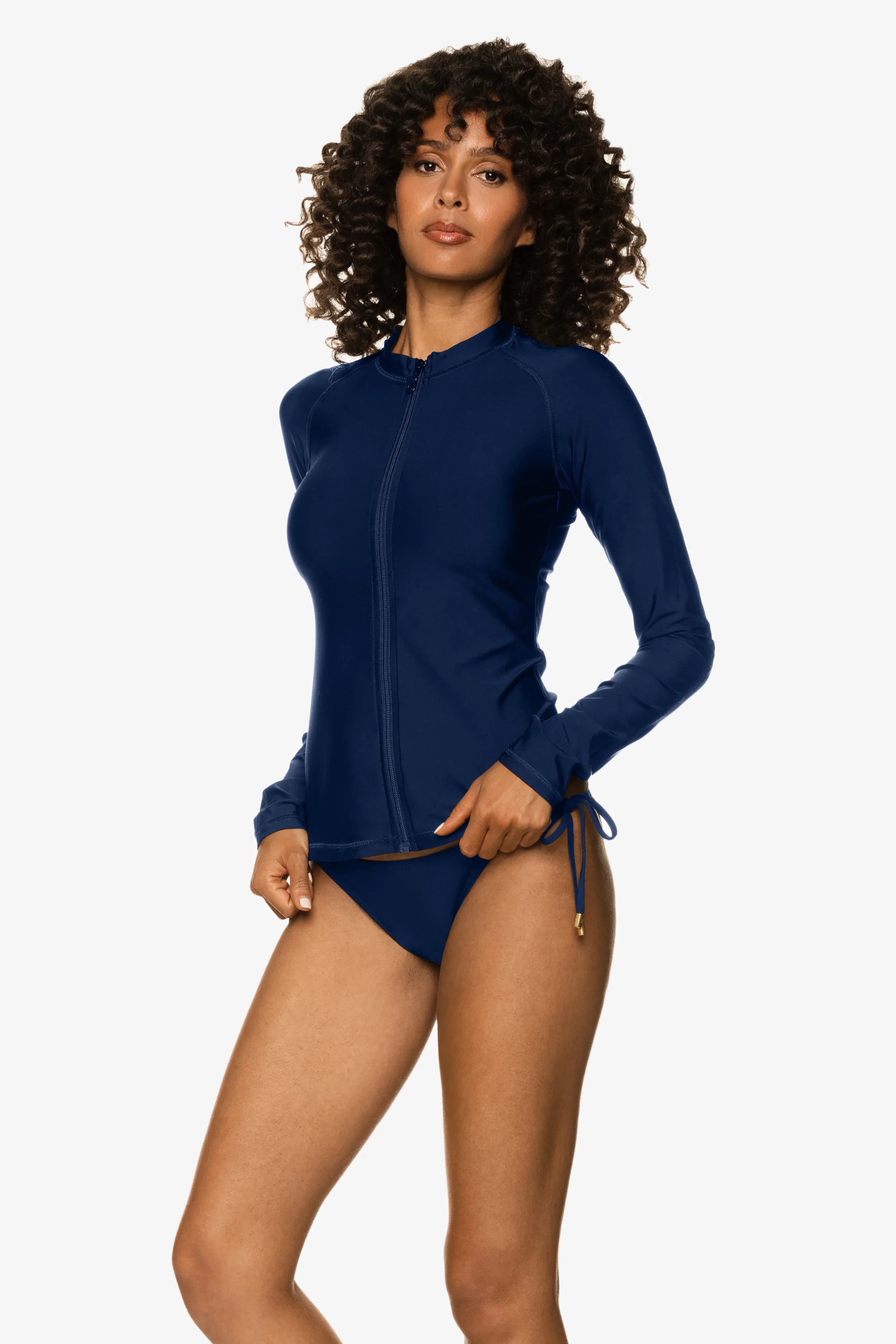 UPF 50+ Men's Long Sleeve Rash Guard for Swimming, Surfing & Beach Activities - Navy Blue Sun Protection Shirt